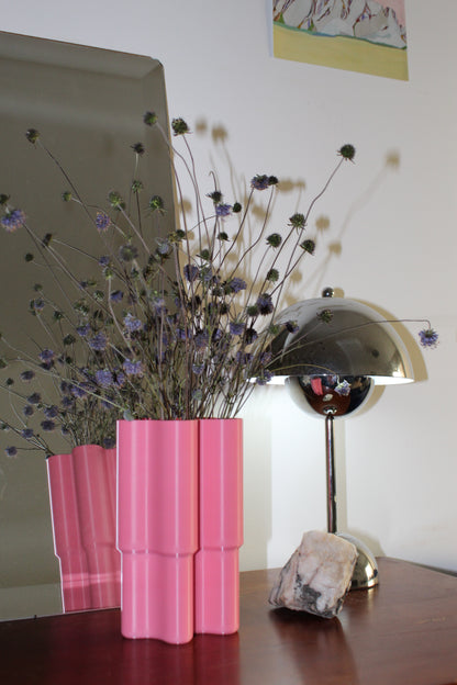 Mini vase rose pastel design, objet déco, fleurs colorés, impression 3D, artisanat francais, écoresponsable, slow design, matériau végétal recyclé