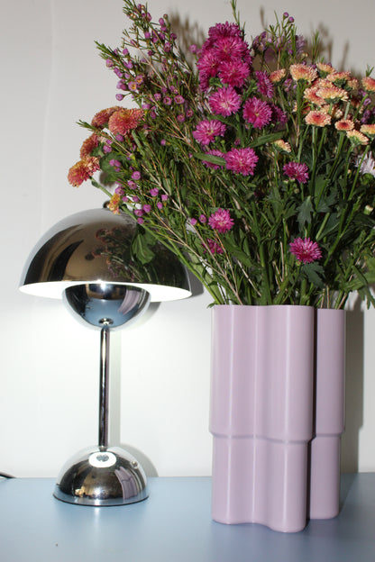 Maxi vase violet pastel design, objet déco, fleurs colorés, impression 3D, artisanat francais, écoresponsable, slow design, matériau végétal recyclé