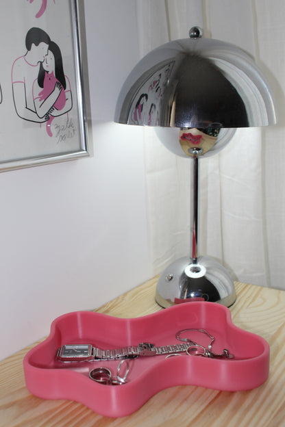 vide-poche rose, coupelle bijoux, coupelle rose pastel, rangement bijoux déco, objet déco rose, bio matériau recyclé design